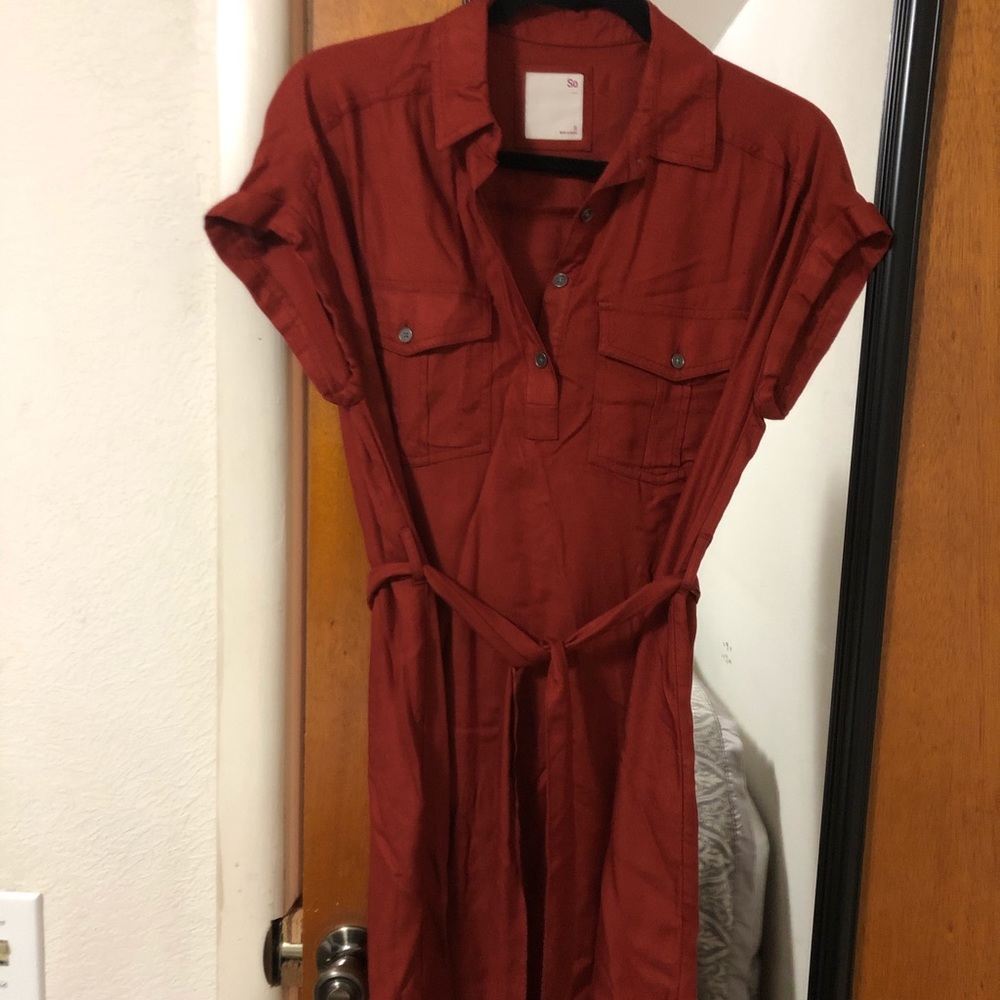 SO shirt dress above the knee length. Worn once!